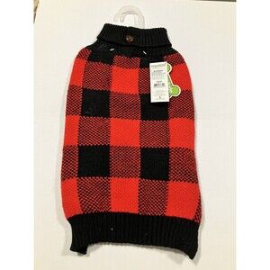 WAG-A-TUDE Plaid Red Black Winter Sweater Holiday Xmas Clothes Puppy Dog Large